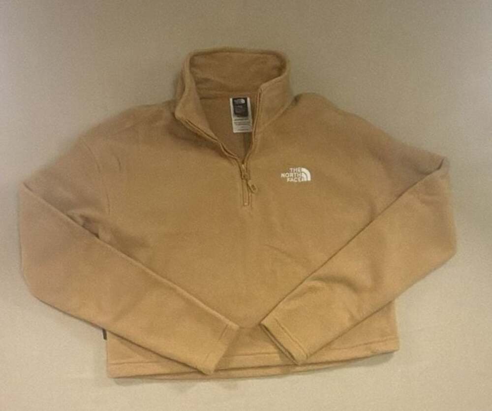 The North Face Women's Circular Design Fleece 1/4-Zip Pullover Jacket Tan Size S